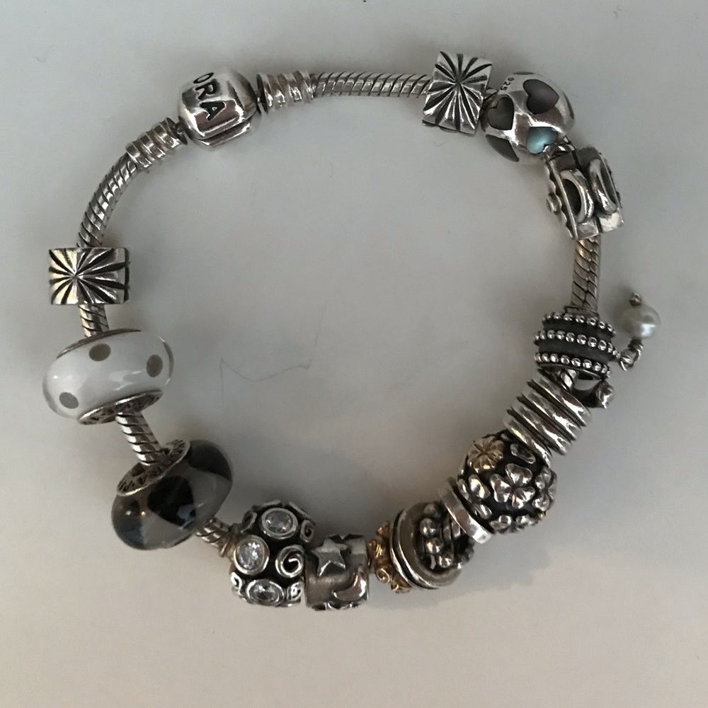 Pandora bracelet with charms